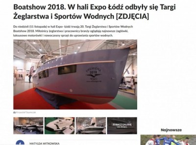 Łódź White Eagle na targach Boatshow 2018